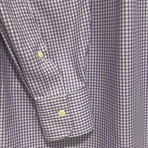 Men’s Peter Millar  Button Down medium Purple Check Print. EUC long sleeve - Picture 4 of 4